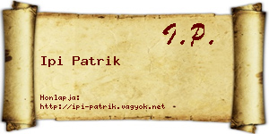 Ipi Patrik névjegykártya